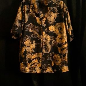 Custom Dragon Print Shirt & Matching Mask